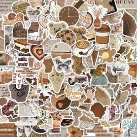 120 Vintage Art Aesthetic Stickers, Mixed Vintage Stickers Water Bottle Laptop Car Phone Journaling Cool Vinyl Scrapbooking Skateboard Stickers for Adults Girls Teens for DIY Craft