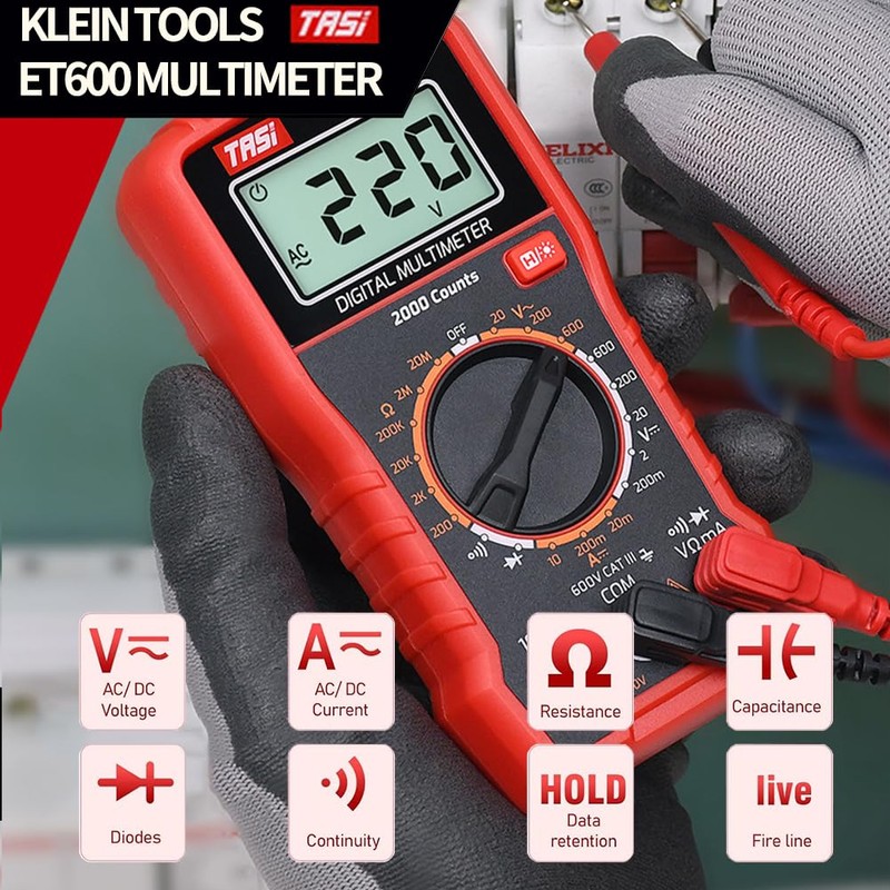 Yiko Multimeter Digital, Multitester NCV, Voltmeter Ohmmeter Ammeter TRMS 4000