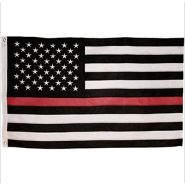 USA Premium Store Thin Red Line Firefighter Flag 3X5 Foot with Embroidered Stars and Sewn Stripes
