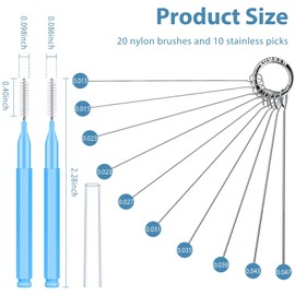 Lumkew Shower Head Cleaner Picks, Multiple Size Shower Head Cleaning Brush for Small Holes, Showerhead Nozzle Unclogger Tool,Green, 20pcs