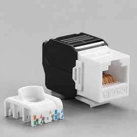 Greluma 6pcs 180 Degree RJ45 CAT6A Keystone Jack Toolless Keystone Jack