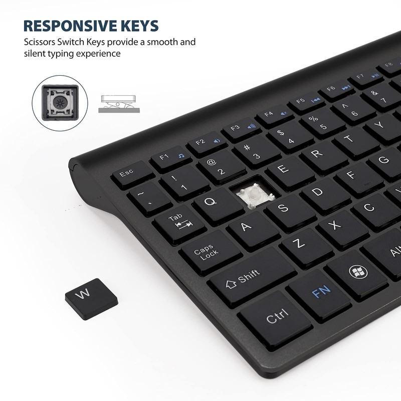 Fonicer Left Handed 2.4GHz Wireless Vertical Ergonomic Mouse and Keyboard