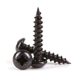 Merriway BH03890 (26 Pcs) Black Japanned Roundhead Screws, 6 x 1 inch - Pack of 26 Pieces