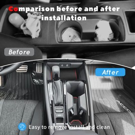 Auovo Anti-Dust Mats Compatible with 2023 2024 Honda Accord Accessories Door Slot Pad Car Interior Automotive Decoration Car Accessories Center Console Liners Door Liners Cup Holder Liners(Red Trim)