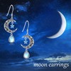 DAYLINLOVE Celtic Moon Earrings 925 Sterling Silver Moonstone Dangle Earrings