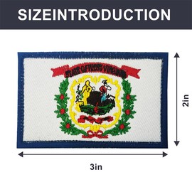 JBSJBS - Parches bordados de la bandera de Virginia Occidental de Estados Unidos, parches tácticos militares de Virginia Occidental de EE. UU., Parche táctico militar, decoración del logotipo del