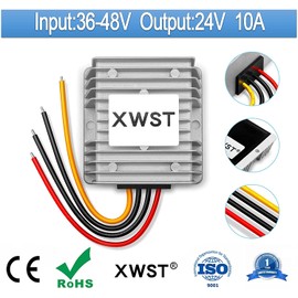 XWST DC DC 36V 48V to 24V Voltage Regulator 10A 240W Inverter 20-60V to 24V Step-Down Transformer Adapter for LED Car