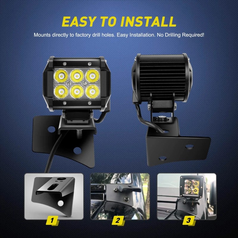 US AUTO LIGHT A-pillar Mount Brackets For LED Work Light