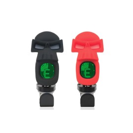 Swiff SKULL Clip-on Chromatic Digital Tuner: Guitar Ukulele Banjo Bass [Red or Black] - Red
