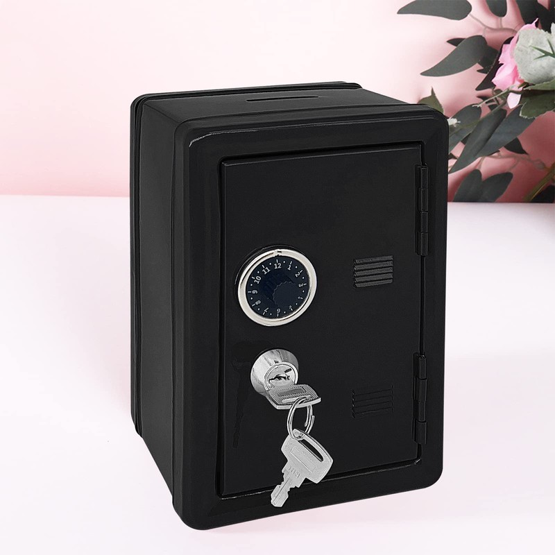 Kids' Safe Piggy Bank, Metal Safe with Key, Money Saving