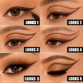 2PCS Black Liquid Eyeliner Pens, Waterproof Smudge-Proof Long-Lasting Formula for All Eye Shapes, Ultra-Fine Tip for Precise Application, Easy Defined Eye Looks