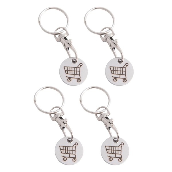 Luxiremi 4-Pack Metal Shopping Cart Coin Keychains – Trolley Token