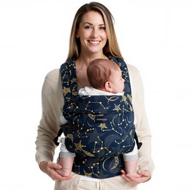 Momcozy Baby Carrier Newborn to Toddler - Ergonomic, Cozy and Lightweight Infant Carrier for 7-44lbs, All Day Comfort for Hands-Free Parenting, Enhanced Lumbar Support, Starry Sky