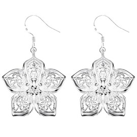 LEEQBCR - 1 Pair French Vintage Rose Petal Earrings Stainless Steel Hypoallergenic Delicate Jewelry Gifts for Women Girls