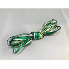 Greens ONLY 10 x 1 metre x 3mm Satin Ribbon Assorted Green Bundle Double Sided 10 metres Thin 3 mm
