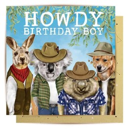 La La Land Greeting Card Howdy Birthday Boy
