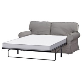 Premium Cotton Ektorp Two Seater Sofa Bed Cover Replacement is Custom Made Compatible for IKEA Ektorp 2 Seater Sleeper Only, A Quality Slipcover Replacement (Lighter Gray Cotton)