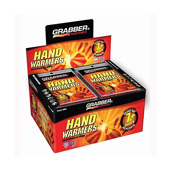 Grabber 7+ Hour Hand Warmers (40-pair Box), Air-activated, Instant-Heat Grabber