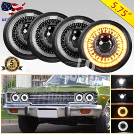 COLIGHT 4X 5.75" 5-3/4" LED Headlights Round DRL For Dodge Charger Coronet Dart Chrysler