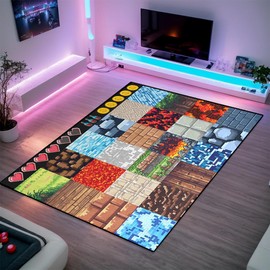 Game Rugs for Boys Bedroom - Old Block Theme Carpets for Game Decor Soft Rugs for Boys Bedroom Playroom Living Room Floor Mat, 2'5''x4'