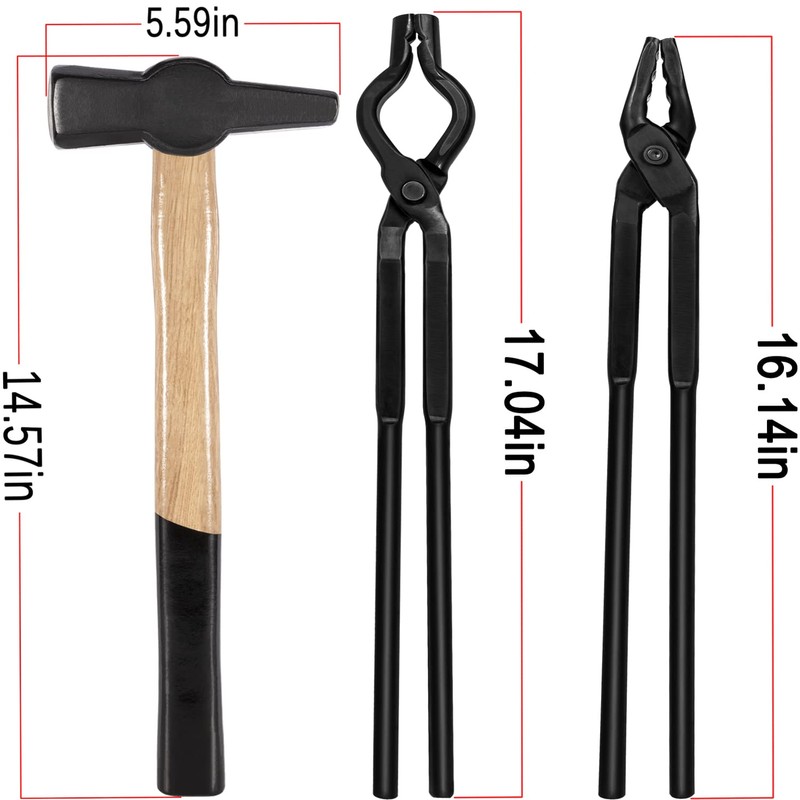 Blacksmith Hammer & Forge Tools Kit - Starter Beginner Making