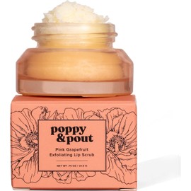 Poppy & Pout- Exfoliante labial natural, exfoliante hidratante con azúcar para labios secos, exfoliante labial con aceite esencial