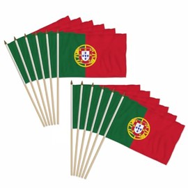 Portugal 12x18in Stick Flag - 1 dozen pack
