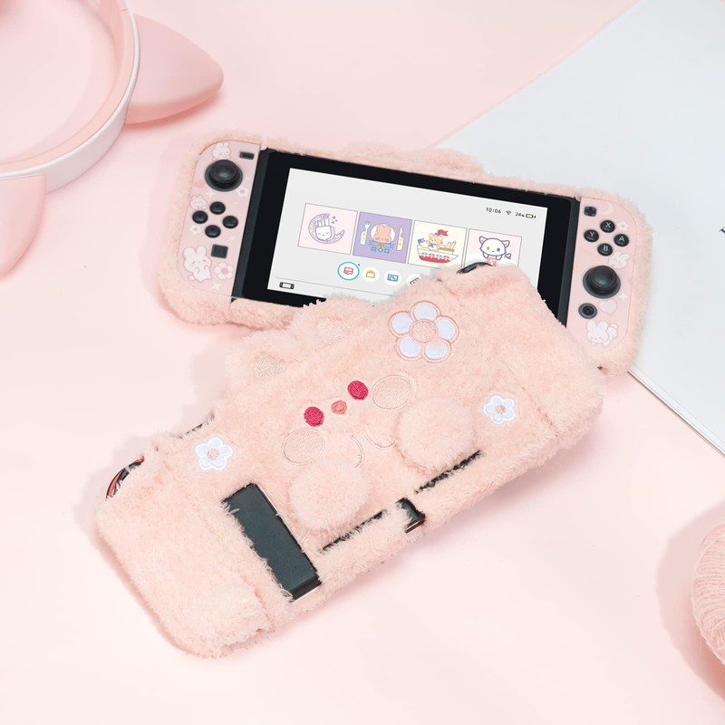 GeekShare Cute Plush Protective Case Cover Compatible with Standard Switch