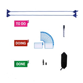 PATboard Scrum Board and Kanban Board - Home Toolset - with nanocups® for Glass - Agile and Scrum Cards for Productivity – Home Office – to do Planning Board