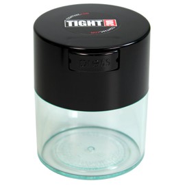 Tightvac - 1/2 oz to 3 ounce Airtight Multi-Use Vacuum Seal Portable Storage Container for Dry Goods, Food, and Herbs - Black Cap & Clear Body