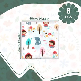 Wadukud 8 PCS Sewing Fabric Squares, 19.6'' x 19.6'' (50cm x 50cm) Pre-Cut Quilting Cotton Fabrics Squares Sheets for DIY Patchwork Sewing Quilting Crafting (Cartoon)