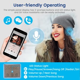 blueear Beanie Hat Bluetooth 5.2 Headphone Wireless Winter Knit Hats with Stereo Speaker and MIC 25 Hours Working Time