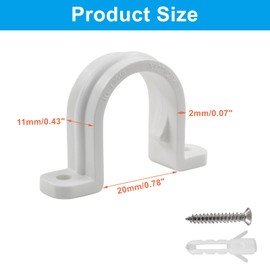 Jiozermi 10 Pcs White 3/4 Inch PVC Pipe Clamps, 2 Holes Plastic Conduit Strap for PVC Pipe Conduit and Cables