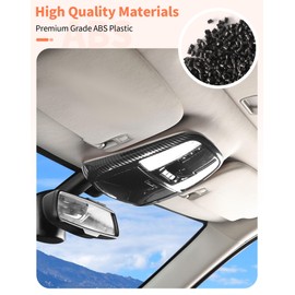 Summleaf Roof Reading Light Cover Trim for 2011-2025+ Dodge Charger Durango,for 2011-2025+ Chrysler 300 Reading Lamp Decals Cover Trim Sticker Interior Accessories(Black Carbon Fiber B)