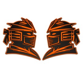 Samurai Emblem, Custom 3D Car Badge – Universal Exterior Accessories for Car, Truck, SUV, Motorcycle (Set of 2) (Orange)