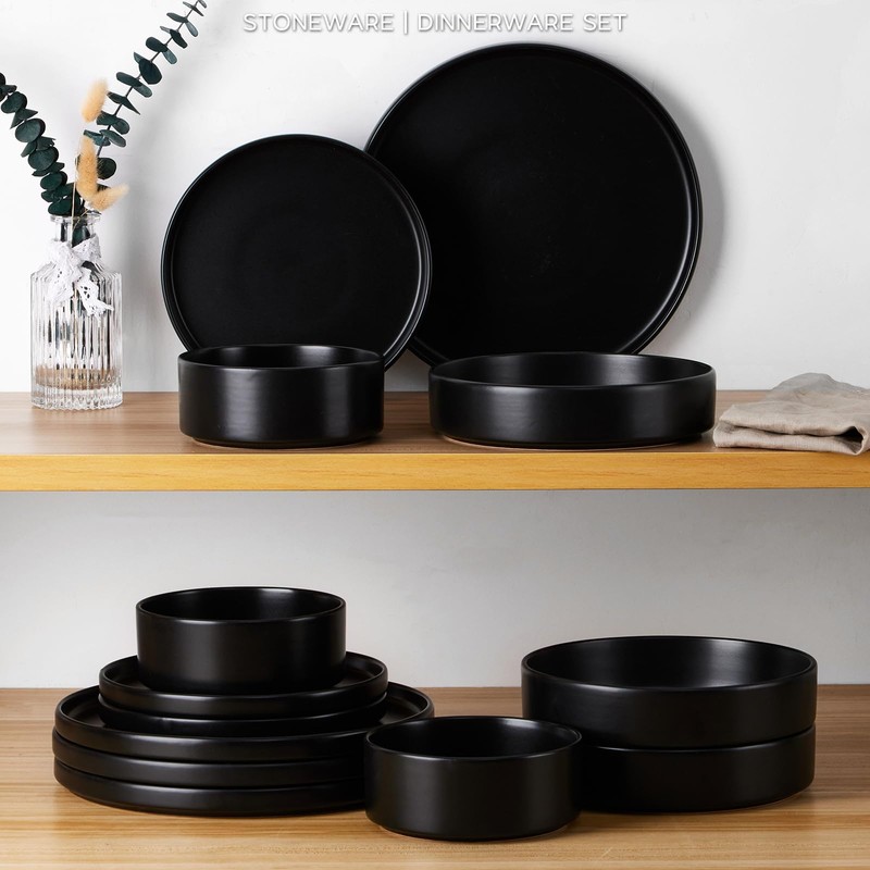 Onader 16 Piece Dinnerware Sets with Serving Bowls for 4,