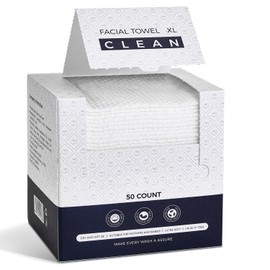 Disposable Face Towels,Viscose Biodegradable Large Dry Wipes,Super Soft & Thick Face Cleansing Towels,Daily Facial Tissues for Sensitive Skin, Makeup Removing,Facial Clean,Nursing,Travel (50 Count)