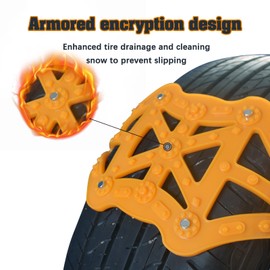 STANVEE tire Snow Chains, for Emergency Anti Slip Snow Tire Chains for Car/Suvs/Trucks/Pickups, 8 Pcs Adjustable Tire Chain, Snow Chains（latest upgrade）