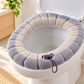 1pcs Thicker Bathroom Toilet Seat Cover Pads Soft Comfortable Toilet Seat Cushion Cover Stretchable Toilet Seat Warmer Easy Inst