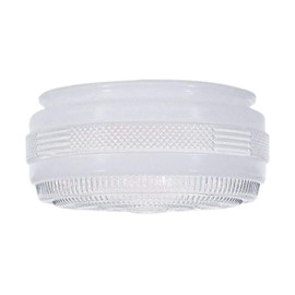 Aspen Creative 23604-01, 6" Clear And White Drum Replacement Glass Shade For Ceiling Fixture, 6"Dia x 3-1/4"H/Fitter 5-5/8"