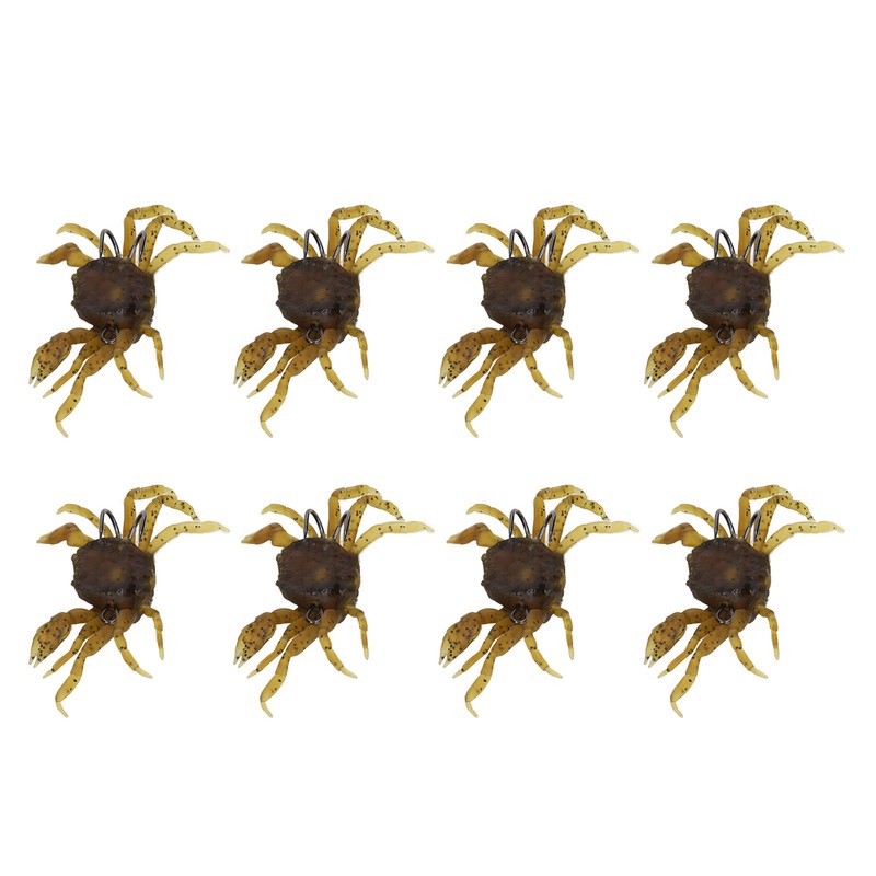 8Pcs Artificial Crab Bait 13cm 33.5g Simulation Crab Soft Lure