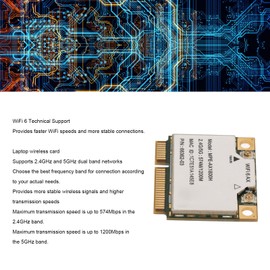 ASHATA -PCIE Interface WiFi Adapter, AX1800H WiFi 6 Card, 2.4GHz 5GHz Dual Band Bluetooth 5.2 PCIE Interface WiFi Adapter for Windows 10 11 for Linux