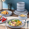 GBHOME Ceramic Dinnerware Sets for 4, 12 Pieces Stoneware Plates