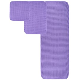 POLYTE Oversize, 60 x 30 in., Quick Dry Lint Free Microfiber Bath Towel Set, 6 Piece (Purple, Waffle Weave)