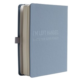 Urby Left Handed Journal w. Leather Cover. The Lefty Stuff Series. College Ruled Left Handed Notebooks, 200 Pages, 80GSM Premium Paper. US Letter Size. 11x8.5in. Steel Grey