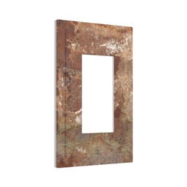 Nijuodnijir Decorative Outlet Covers Shabby Old Aged Rusty Antique Brass Metal 1 Gang Single Rocker Light Switch Cover Plate Wall Plates Gfci Faceplate For Farmhouse Cabin Decor