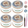 Katech Fairyland Yarn for Crocheting Knitting-4 Packs Gradient Cake Yarn