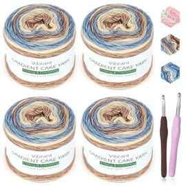 Katech Fairyland Yarn for Crocheting Knitting-4 Packs Gradient Cake Yarn