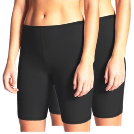 BestSale247 Pack of 3 Women's Underskirt Short Underdress with Lace Briefs Underskirt Boxer Shorts Cotton, Pack of 2 / black