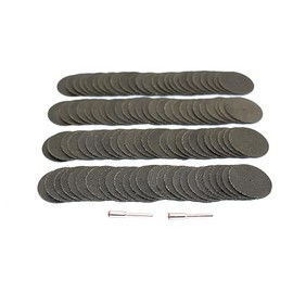 TMAX 100 pc 1-1/2 Inch Reinforced Fiberglass Cutoff Wheel Disc with Two 1/8 Inch Mandrel, for Dremel Rotary Tools